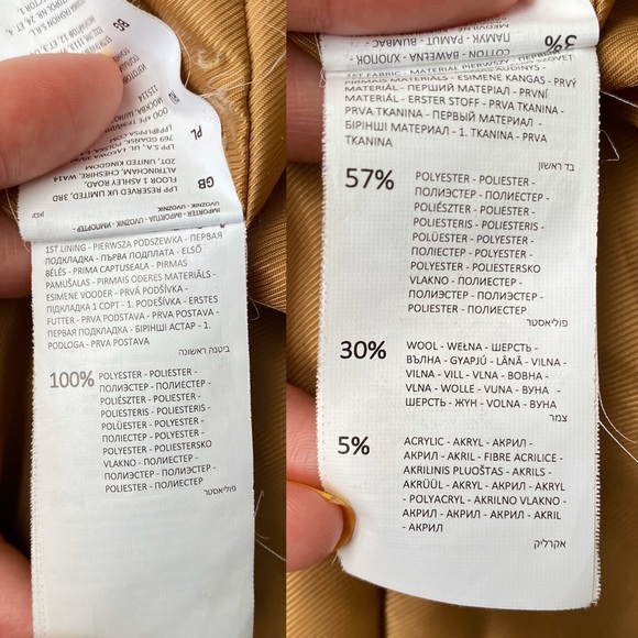 🍂 CHIC TAN FAUX FUR WOOL BLEND HOODED WINTER JACKET! - Picture 16 of 16